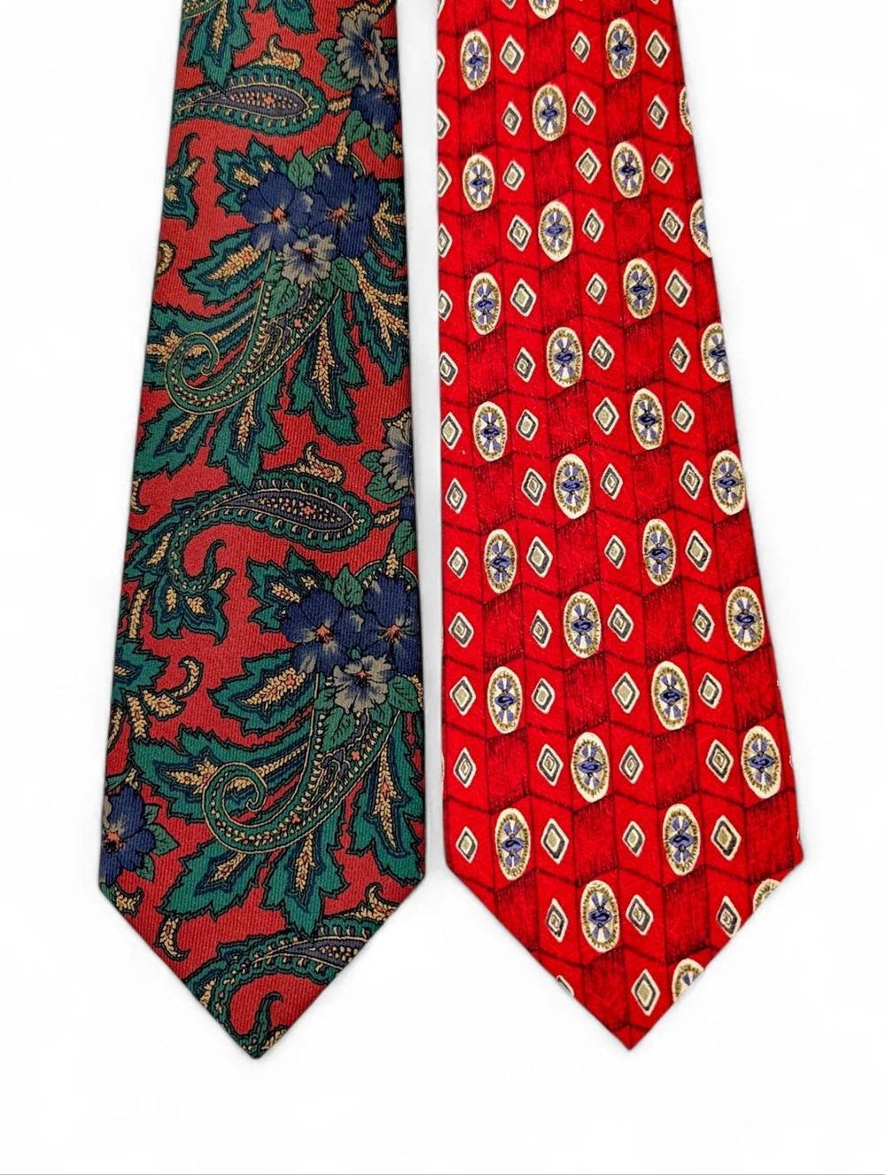 Robert Talbott Silk Tie Bundle Red Geometric Blue Green Paisley Madder Neckties